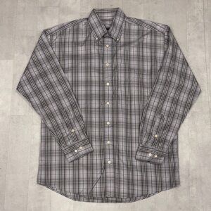 Burberry London Checked Button Down Dress Shirt